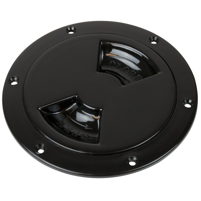 Sea-Dog Smooth Quarter Turn Deck Plate – Black – 4 – 336145-1
