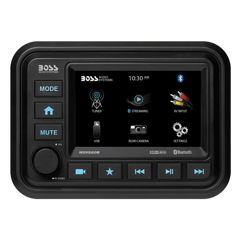 Boss Audio Bluetooth (Audio Streaming) Marine Gauge Digital Media AM/FM Receiver – Black – MGV550B