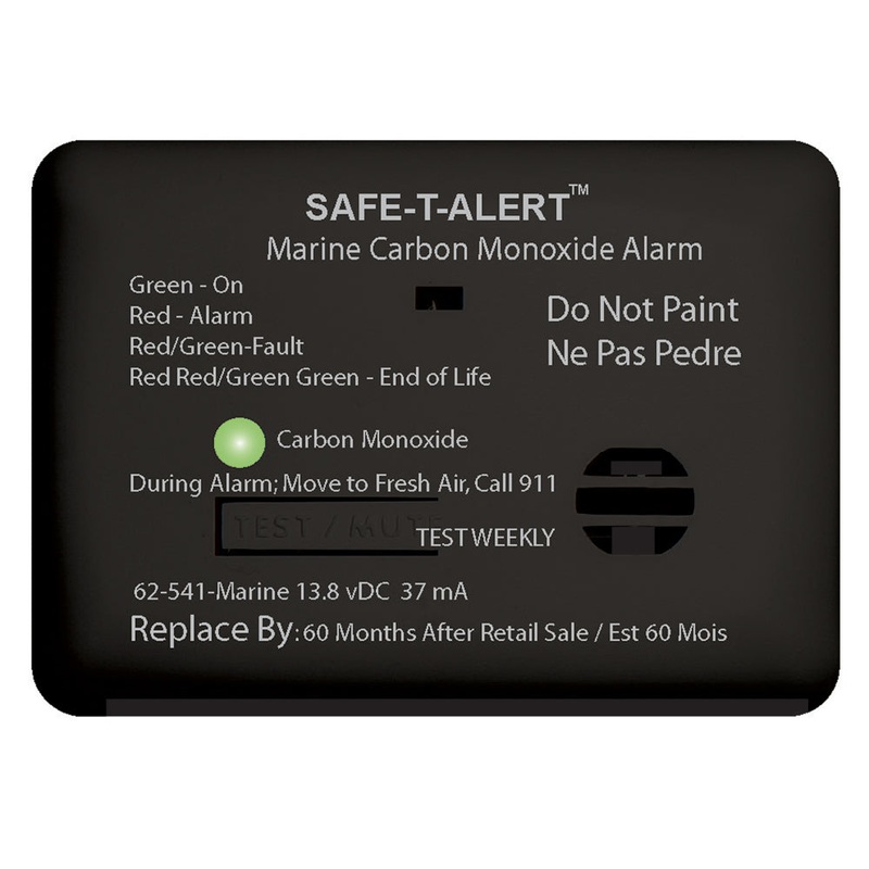 Safe-T-Alert 62 Series Carbon Monoxide Alarm – 12V – 62-541-Marine – Surface Mount – Black – 62-541-MARINE-BL