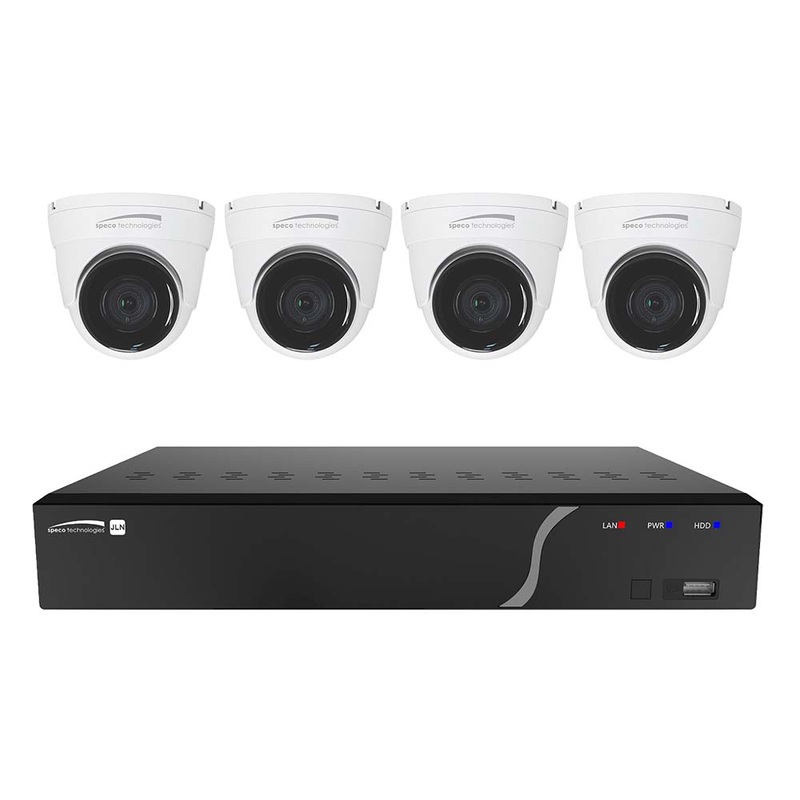 Speco 4 Channel NVR Kit w/4 Outdoor IR 5MP IP Cameras 2.8mm Fixed Lens, 1TB Kit NDAA – ZIPK4N1