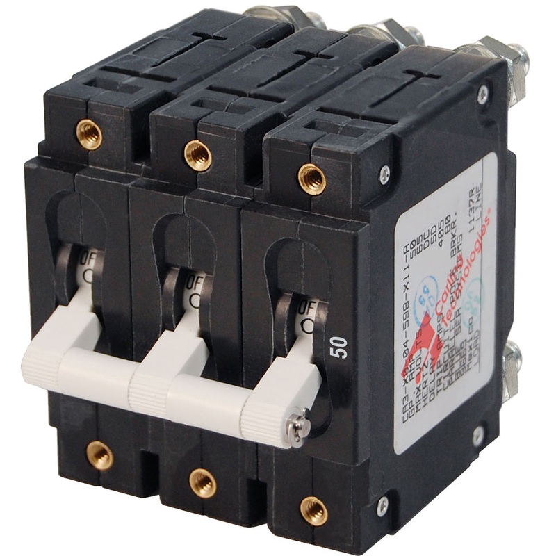 Blue Sea 7287 C-Series Triple Pole Circuit Breaker – 50A – 7287