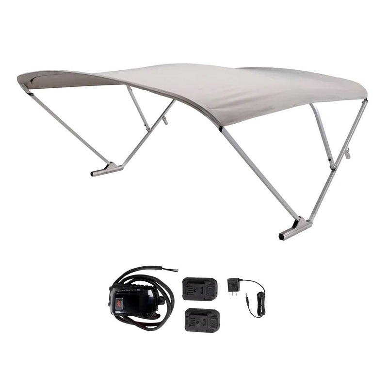 SureShade Battery Powered Bimini – Clear Anodized Frame & Grey Fabric – 2021133092