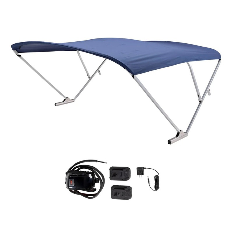 SureShade Battery Powered Bimini – Clear Anodized Frame & Navy Fabric – 2021133094