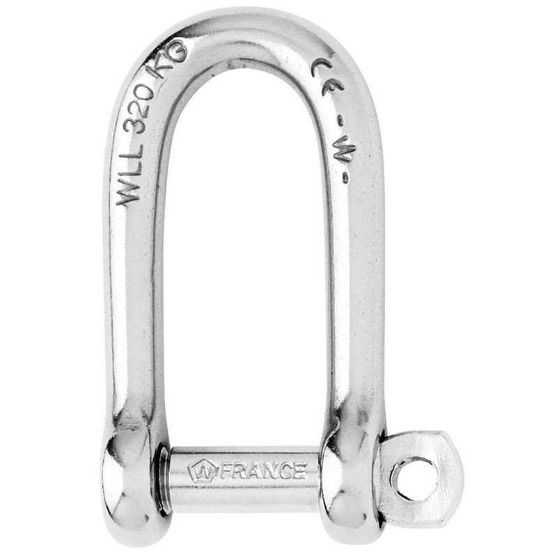 Wichard Self-Locking Long D Shackle – Diameter 6mm – 1/4 – 1213