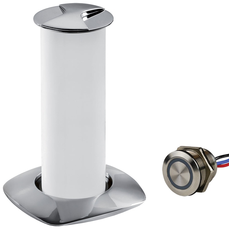 Sea-Dog Aurora Stainless Steel LED Pop-Up Table Light – 3W w/Touch Dimmer Switch – 404610-3-403061-1
