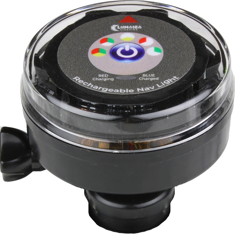 Lunasea Rechargeable Tri-Color Portable Navigation Light (No Mount) – Black