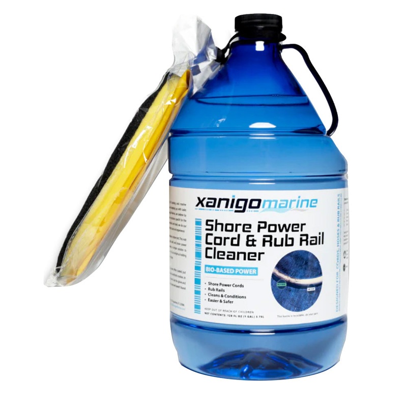 Xanigo Marine Shore Power Cord & Rub Rail Cleaner w/Glove – 1 Gallon