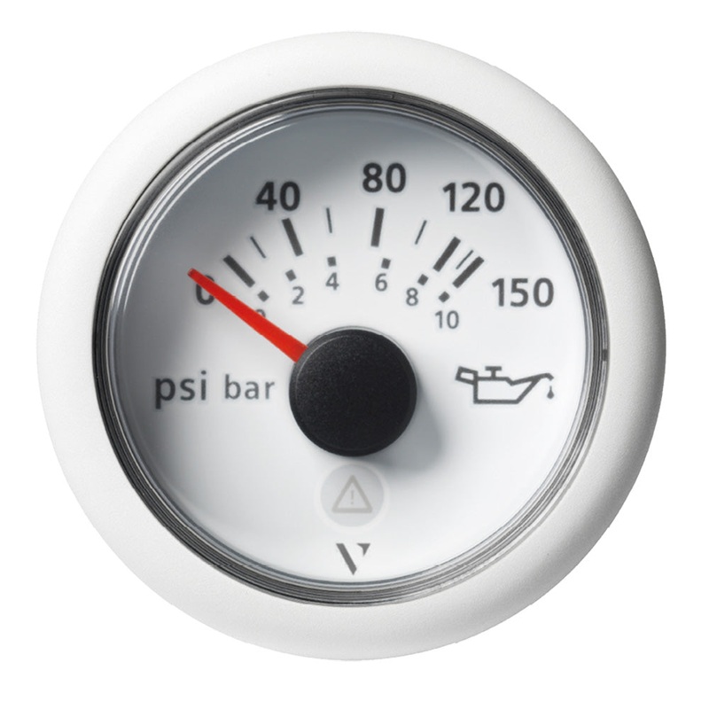 Veratron 52mm (2-1/16) ViewLine Engine Oil Temperature Pressure Gauge – 150 PSI – White Dial & Bezel – A2C59514202