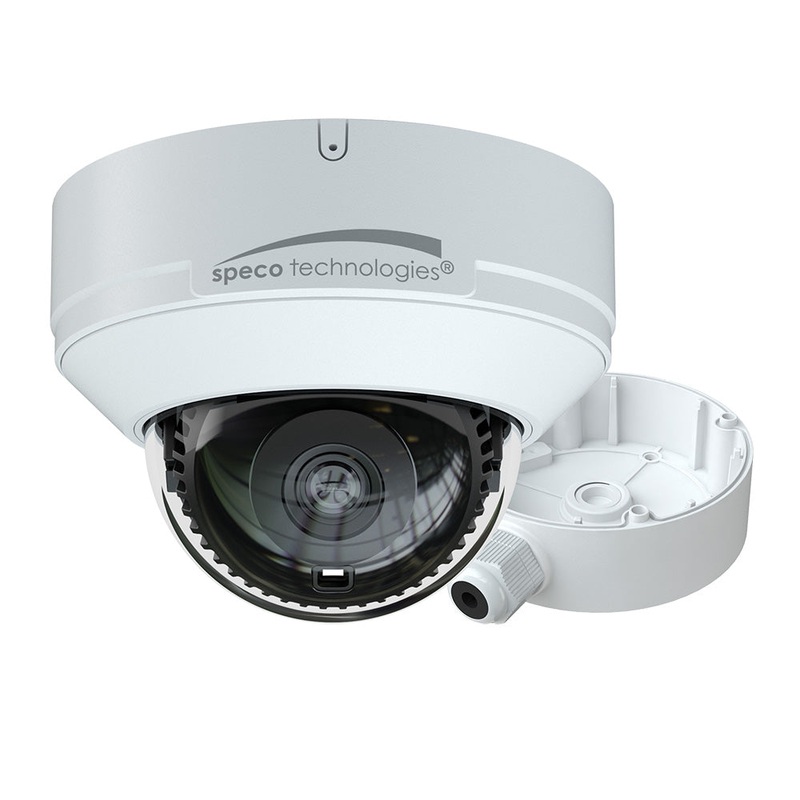 Speco 4MP H.265 AI IP Dome Camera w/IR – 2.8mm Fixed Lens & Junction Box – O4D9