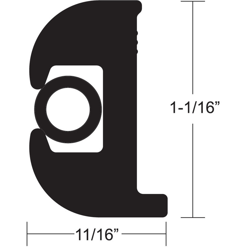 TACO Flex Vinyl Rub Rail Kit – Black w/Black Insert – 50′ – 1-1/16 – V11-0809BBK50-2