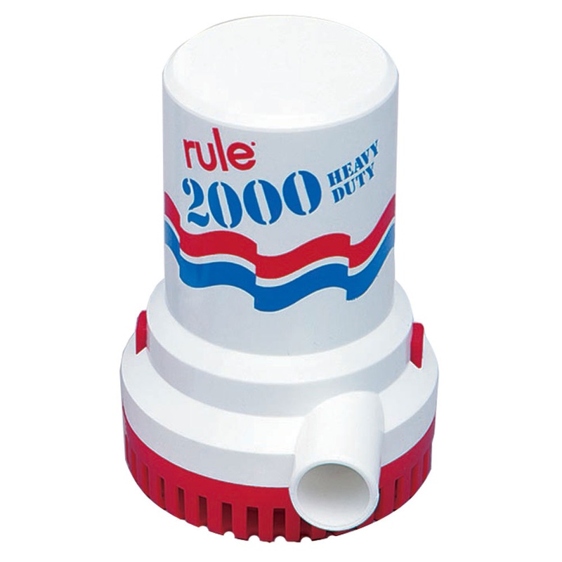Rule 2000 GPH Non-Automatic Bilge Pump w/6′ Leads – 10-6UL
