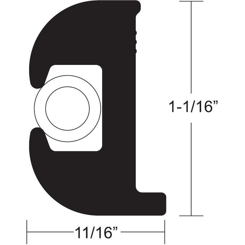 TACO Flex Vinyl Rub Rail Kit – Black w/White Insert – 50′ – 1-1/16 x 11/16 – V11-0809BWK50-2