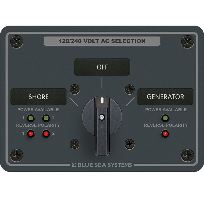 Blue Sea 8386 AC Rotary Switch Panel 30 Ampere 2 Positon + OFF, 4 Pole – 8386