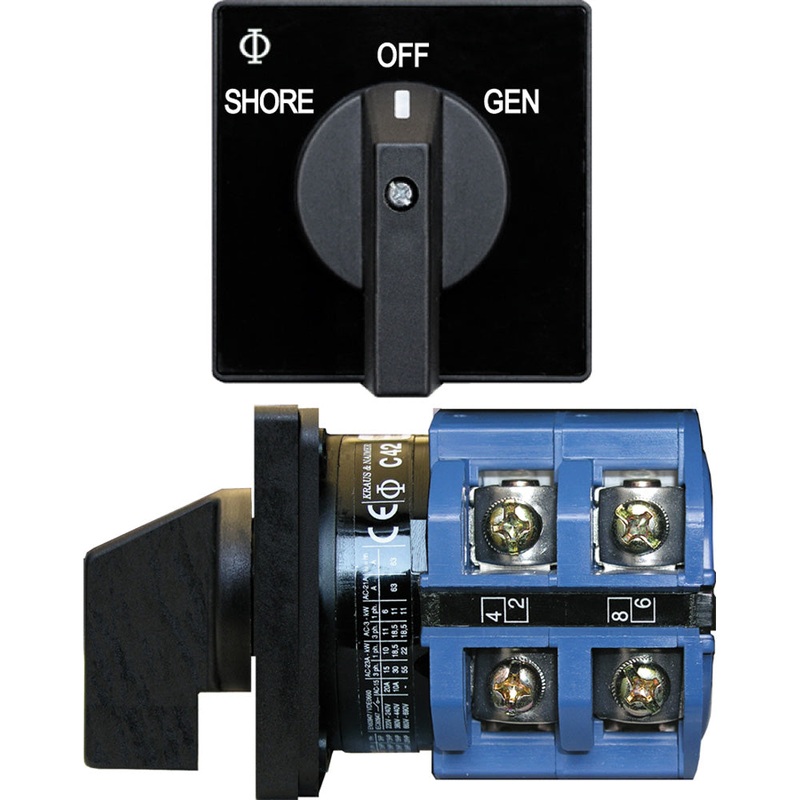 Blue Sea 9011 Switch, AV 120VAC 65A OFF +2 Positions – 9011
