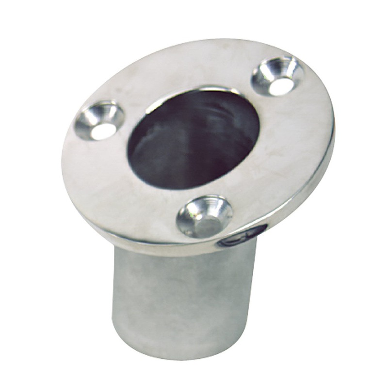 Sea-Dog Flush Mount Flagpole Socket – 25 Degrees – 1-1/4 ID – 316 Stainless Steel – 491713-1