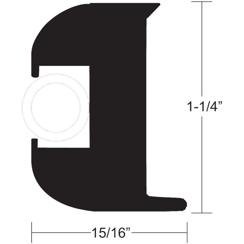 TACO Flex Vinyl Rub Rail Kit – Black w/White Insert – 50′ – 1-1/4 x 15/16 – V11-3447BWK50-2