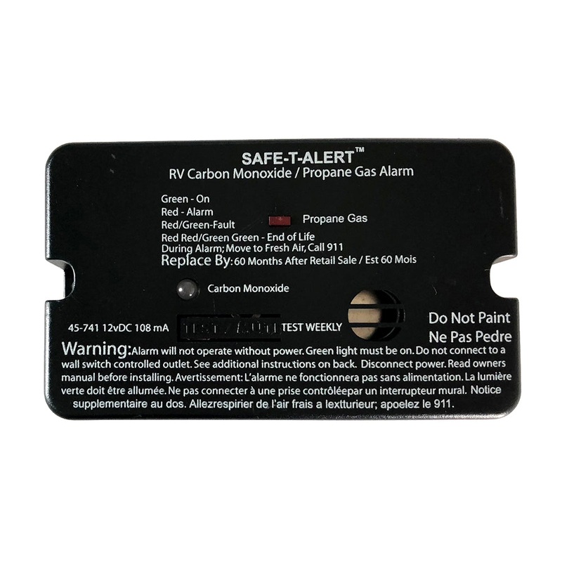 Safe-T-Alert 45-Series Combo Carbon Monoxide Propane Alarm Surface Mount – Black – 45-741-BL