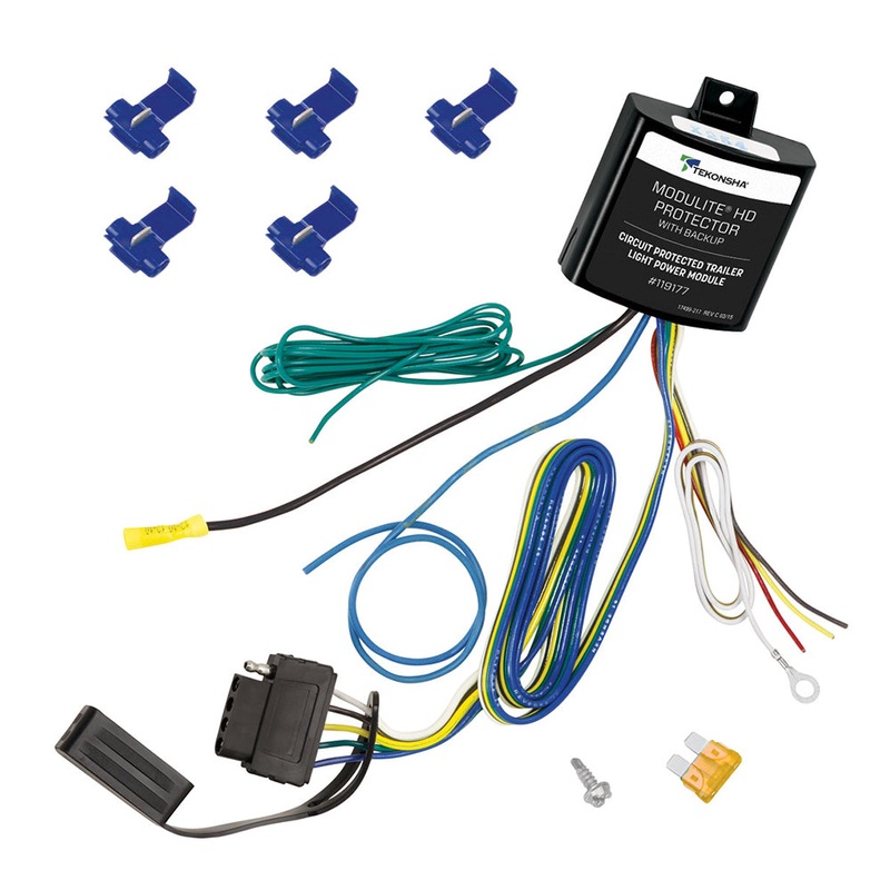 Tekonsha ModuLite HD Protector with Integrated Circuit & Overload Protection & 5-Flat Connector for Backup Light or Surge Brake Lockout Circuit – 119177
