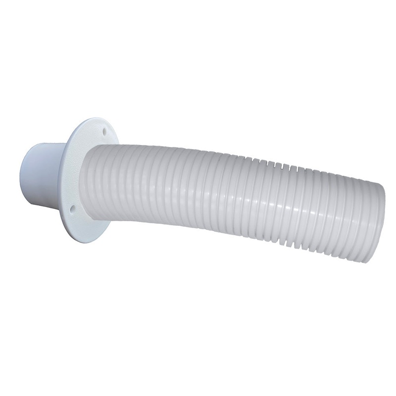 Trident Marine 4′ White Stern Flex Hose w/Transom Flange – TFK-4W