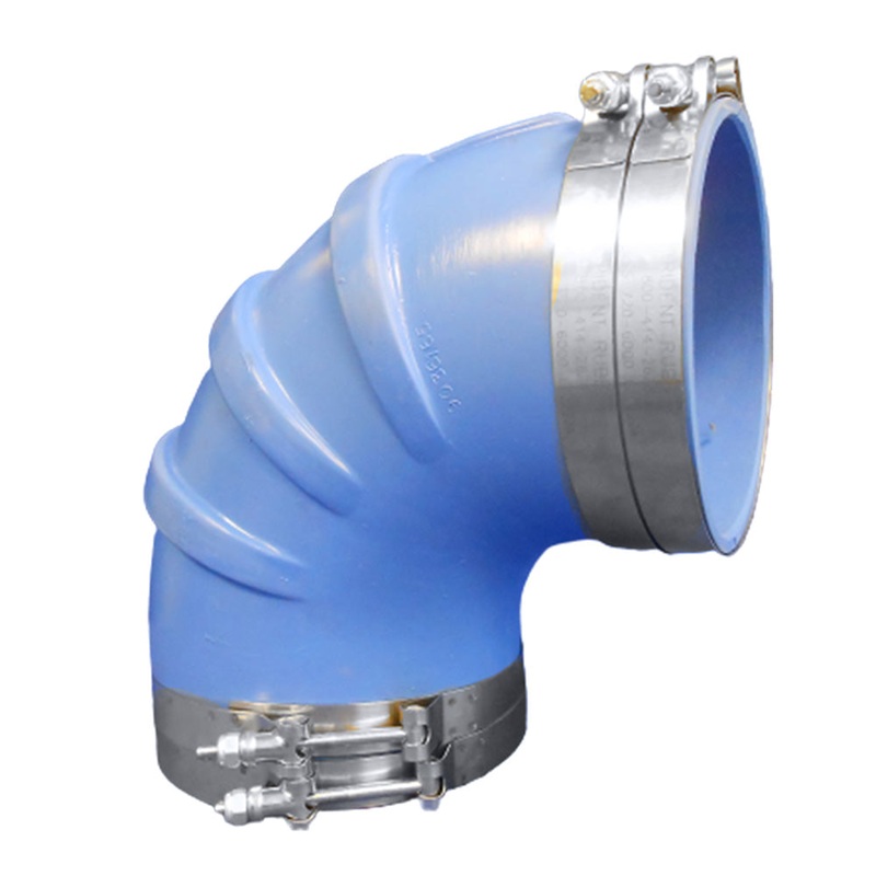 Trident Marine 6 ID 90-Degree Blue Silicone Molded Wet Exhaust Elbow w/4 T-Bolt Clamps – 290V6000-S/S