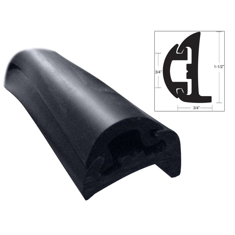 TACO Semi-Rigid Rub Rail Kit – Black w/Black Insert – 50′ – V11-9795BBK50D-2