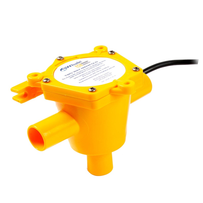 Whale 2-Way Waste Manifold 6′ Cable 3/4 Ports – WM1982B