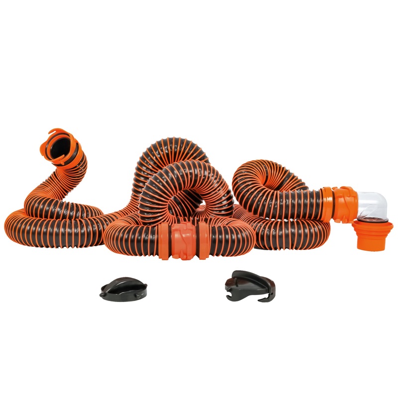 Camco RhinoEXTREME 20′ Sewer Hose Kit with 4 In 1 Elbow Caps – 39867
