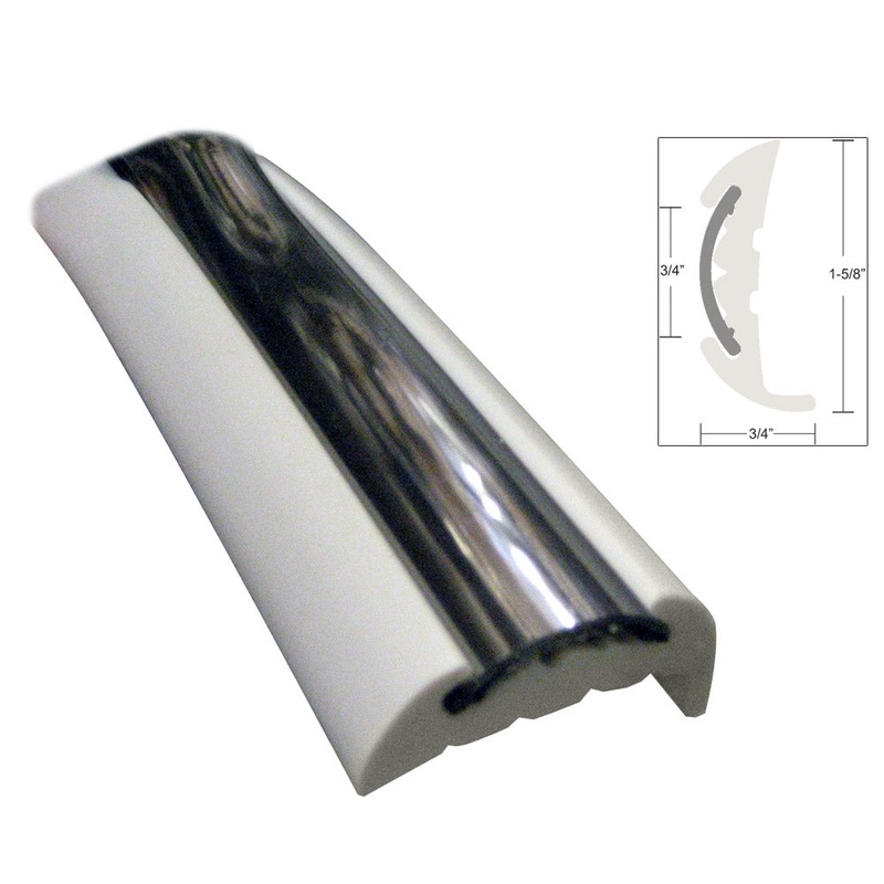 TACO Semi-Rigid 70′ Rub Rail – White w/Flex Chrome Insert – V11-9811WCM70-2 – V11-9811WCM70-2