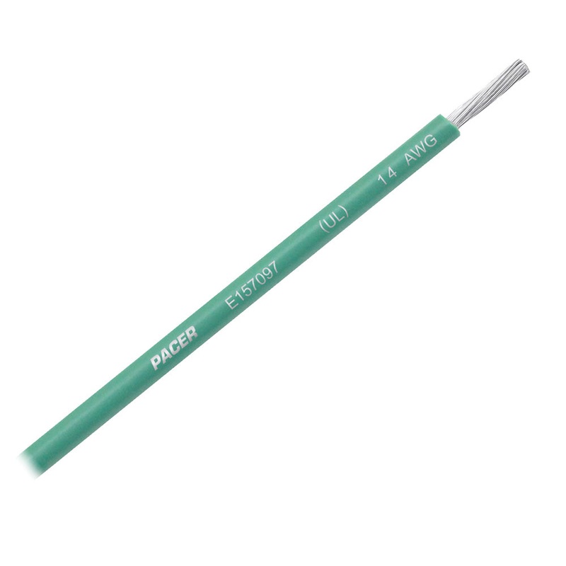 Pacer Green 14 AWG Primary Wire – 25′