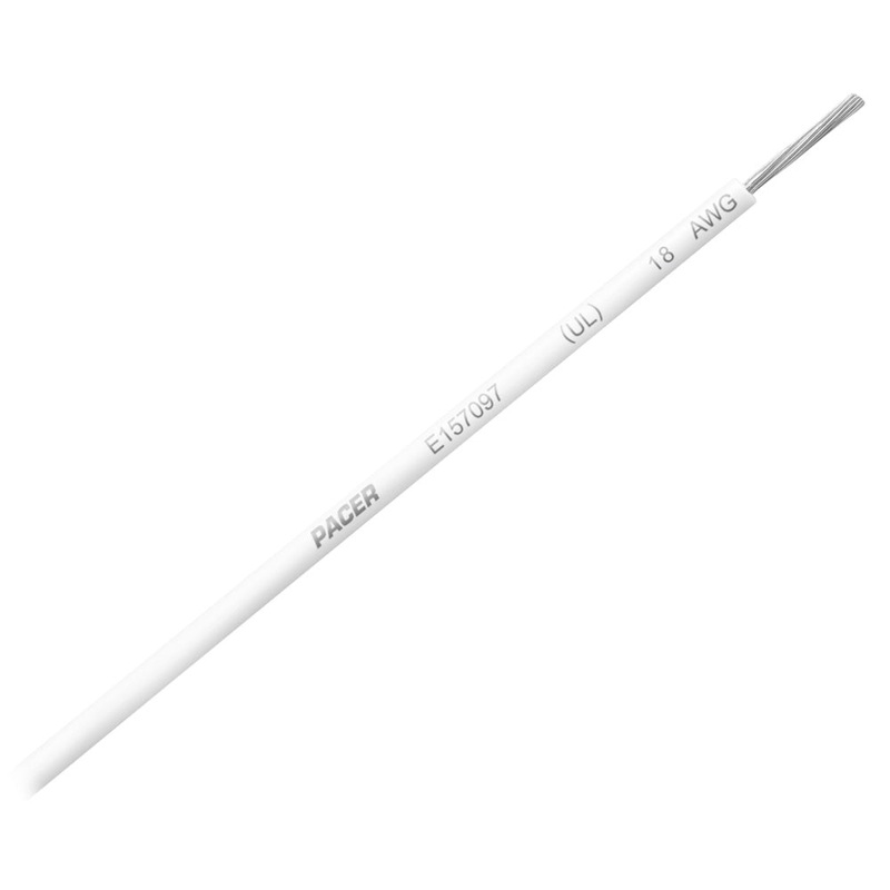 Pacer White 18 AWG UL Marine Wire – 35′