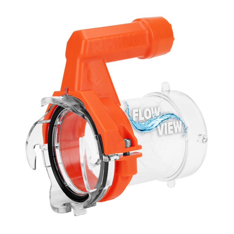 Camco Rhino RV Sewer Hose Extender PRO – 5? Sewer Hose Extension – Torque-Grip Handle w/Built-In LED Flashlight