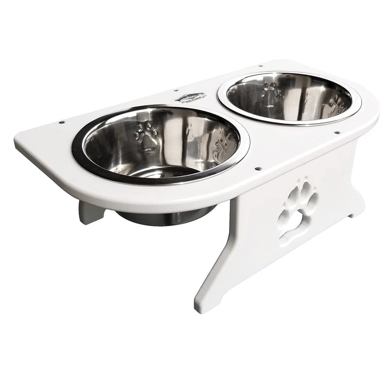 Deep Blue Marine Small Starboard Dog Dish w/Bowls – 5-1/2 Tall