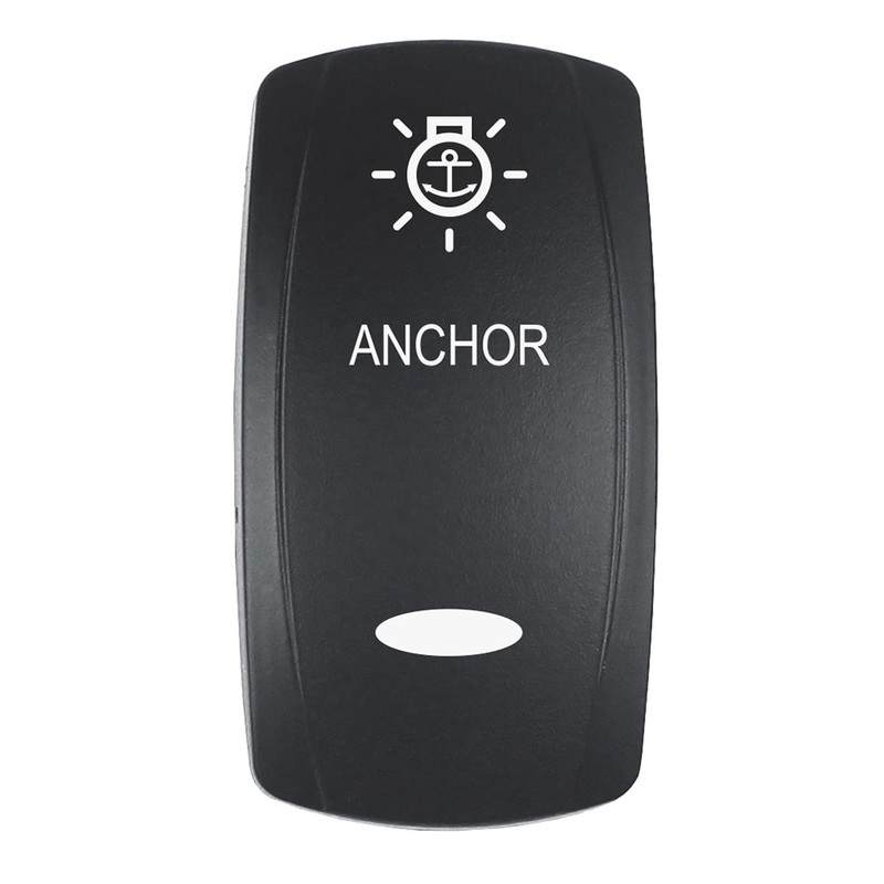 Pacer Actuator – ‘ANCHOR’ f/V Series Contura Switches – Black – Laser Etched (Top/Bottom Light)