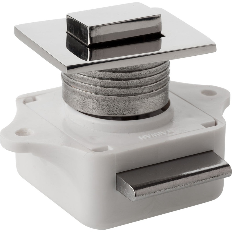 Sea-Dog Push Button Rim Latch – Square – Stainless Steel/Plastic Housing