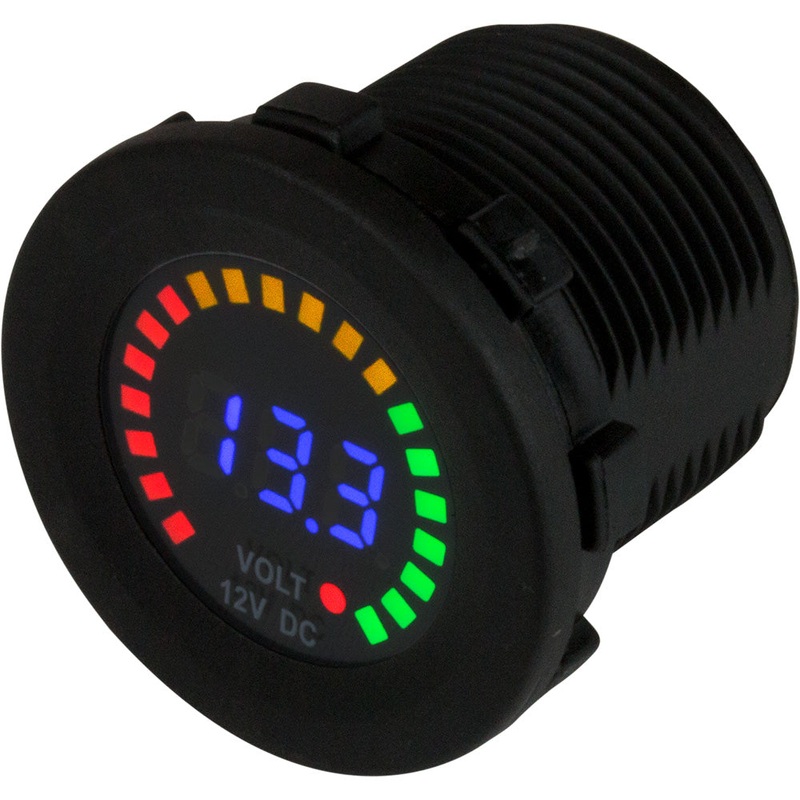 Sea-Dog Rainbow Display Digital Voltmeter – Injection Molded Nylon – 5V-15VDC